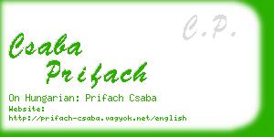 csaba prifach business card